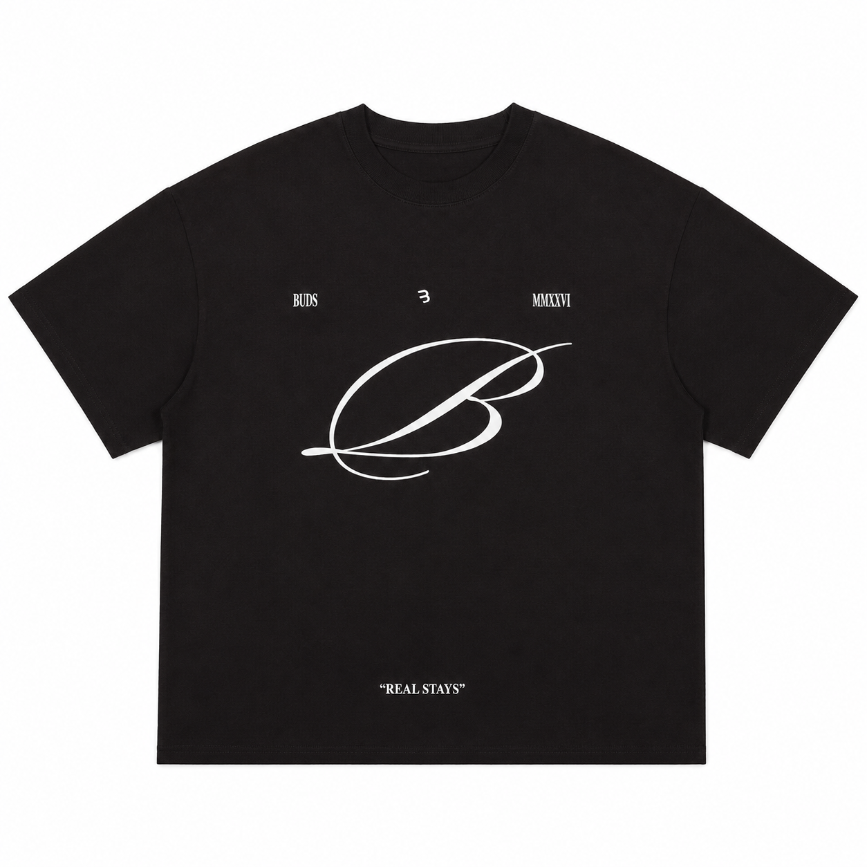Camiseta Oversize Hombre Negra Alto Gramaje 250G