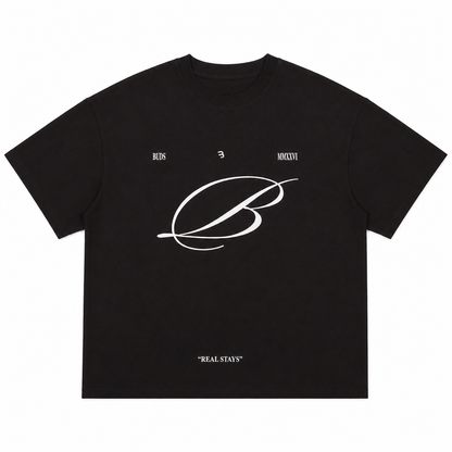 Camiseta Oversize Hombre Negra Alto Gramaje 250G