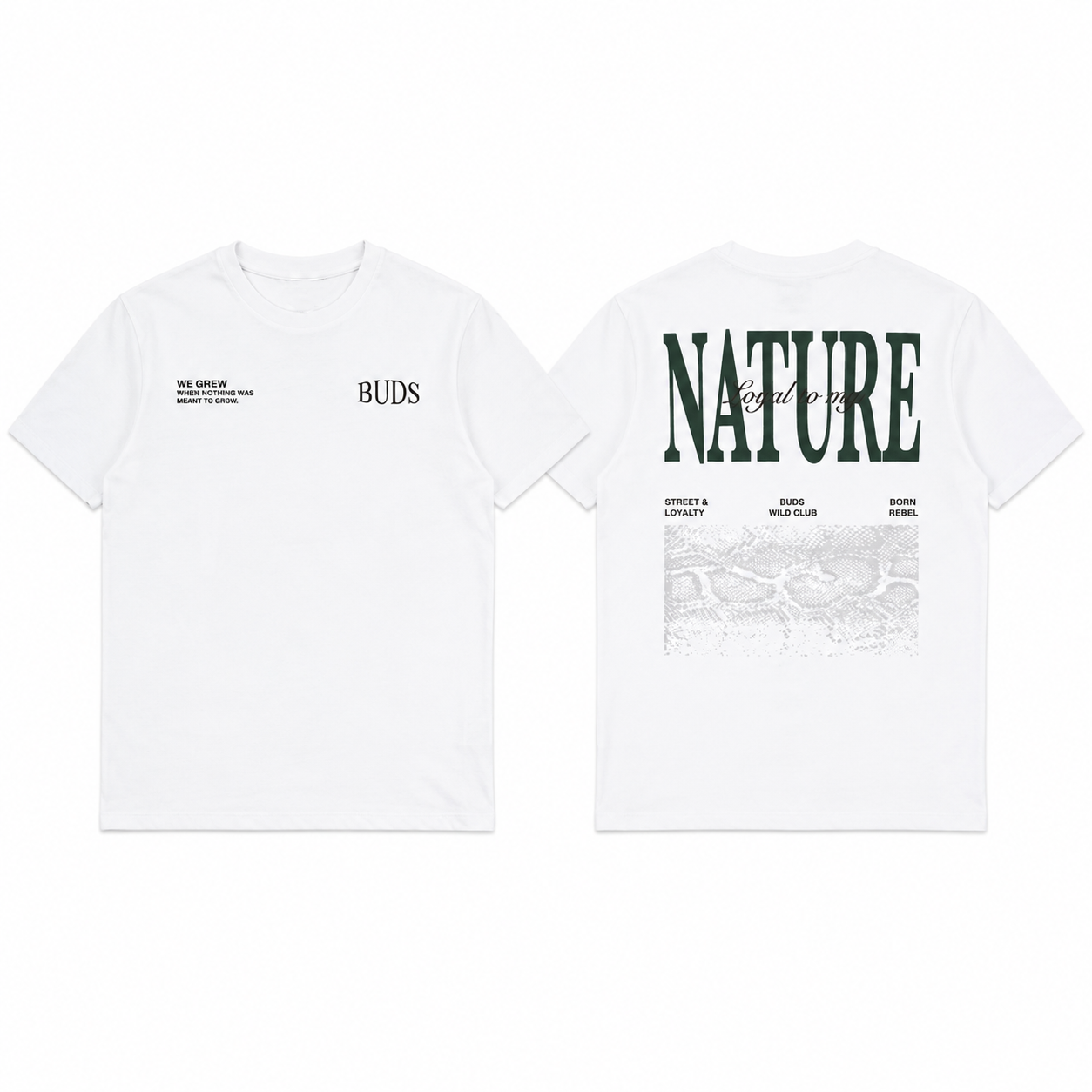 Camiseta Regular Hombre Blanca Buds