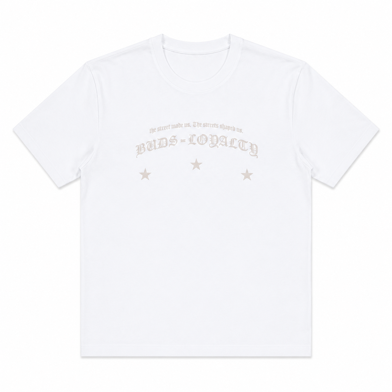 Camiseta Regular Hombre Blanca Buds