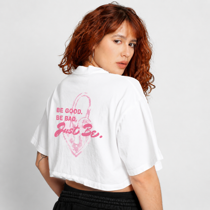 Crop Top Oversize Mujer Blanco Buds