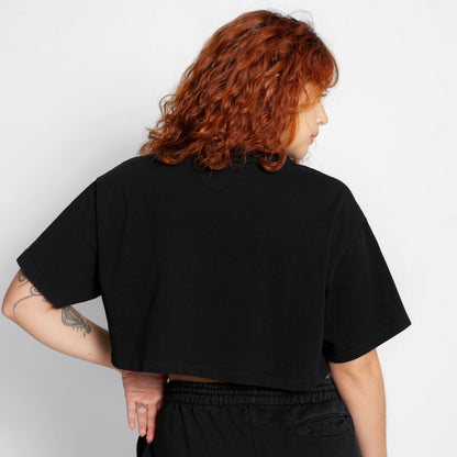 Crop Top Oversize Mujer Negro Buds