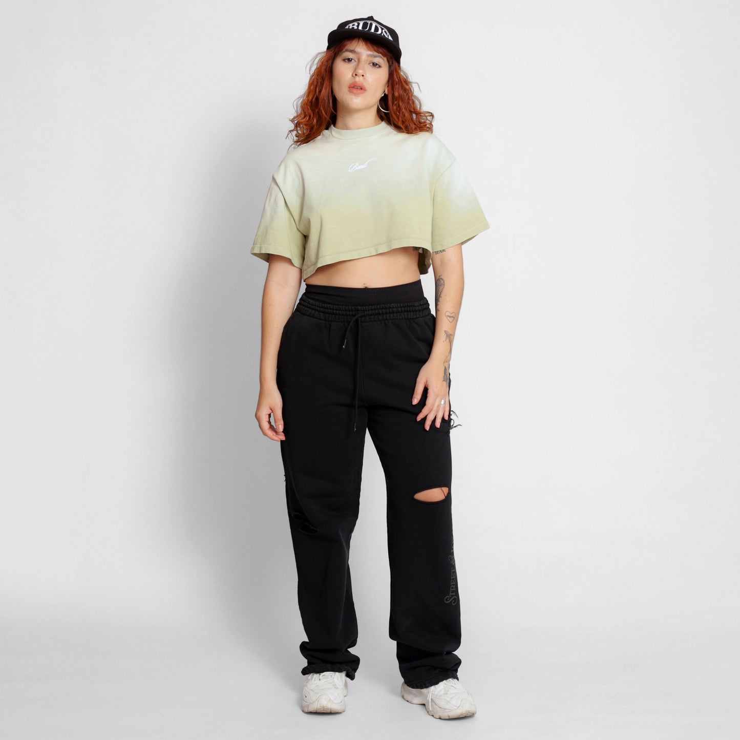 Crop Top Oversize Mujer Verde Degradé Buds