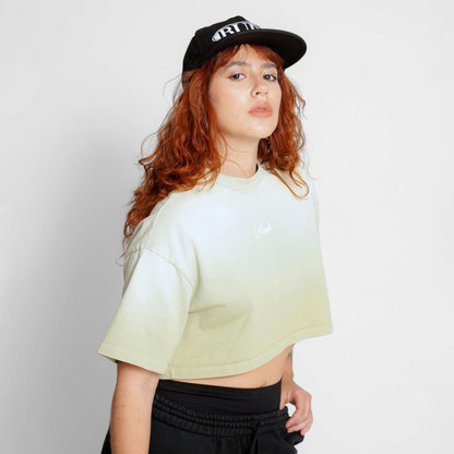 Crop Top Oversize Mujer Verde Degradé Buds