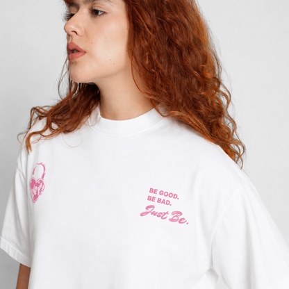 Crop Top Oversize Mujer Blanco Buds