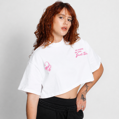 Crop Top Oversize Mujer Blanco Buds
