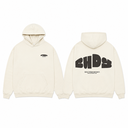 Buzo Hoodie Hueso Tela Alto Gramaje 400G