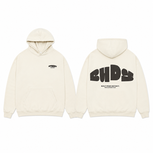 Buzo Hoodie Hueso Tela Alto Gramaje 400G