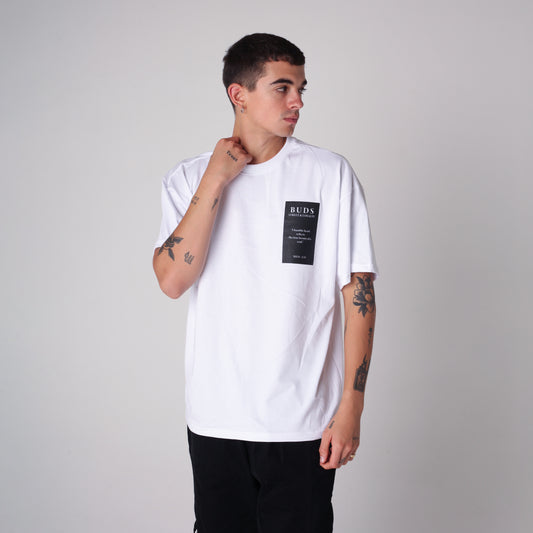 Camiseta Semi Oversize Hombre Blanco Alto Gramaje 250G