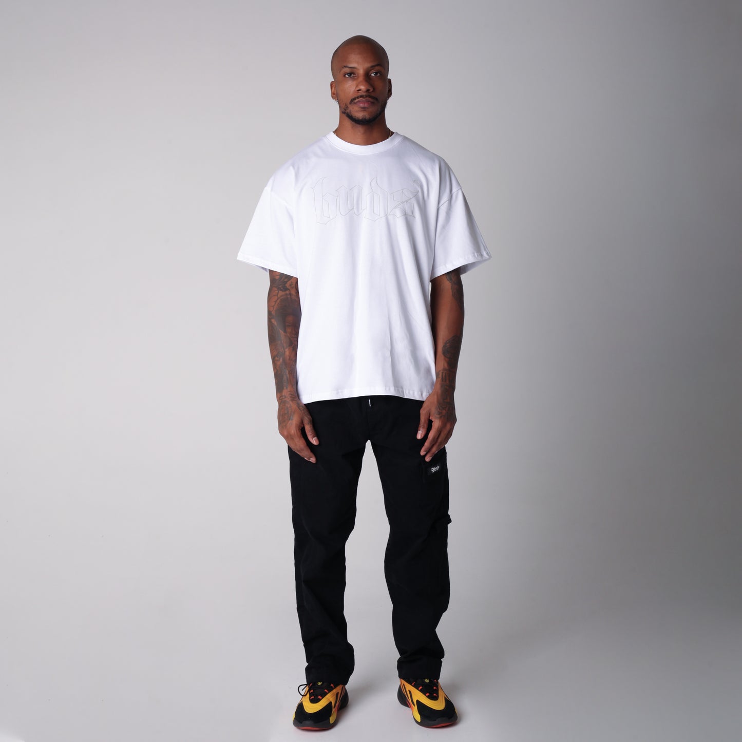 Camiseta Semi Oversize Hombre Blanca Alto Gramaje 250G