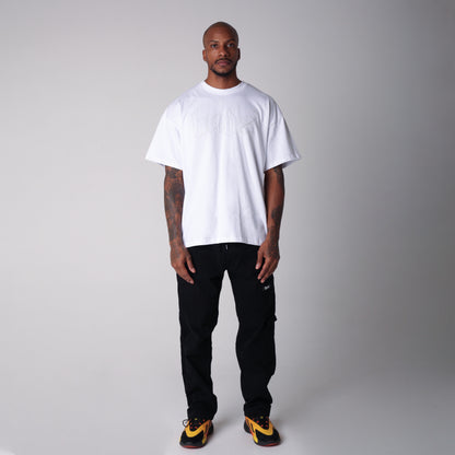 Camiseta Semi Oversize Hombre Blanca Alto Gramaje 250G