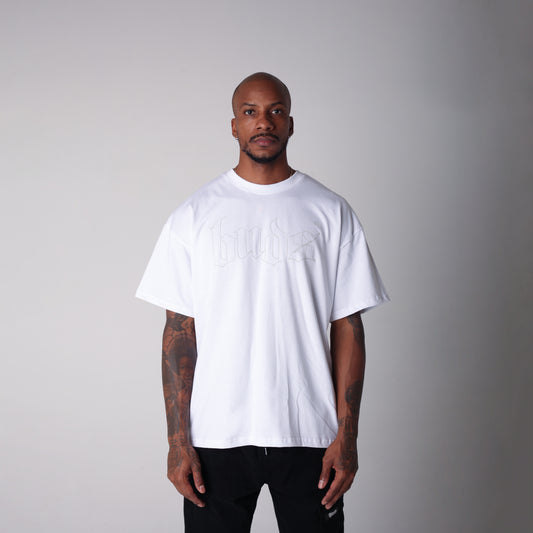 Camiseta Semi Oversize Hombre Blanca Alto Gramaje 250G