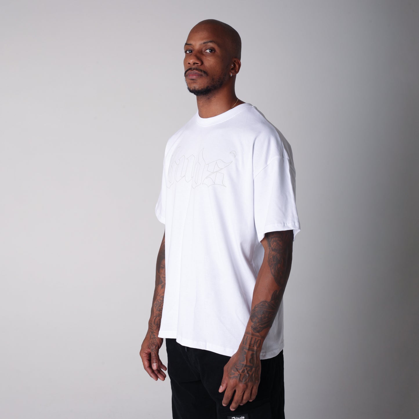 Camiseta Semi Oversize Hombre Blanca Alto Gramaje 250G
