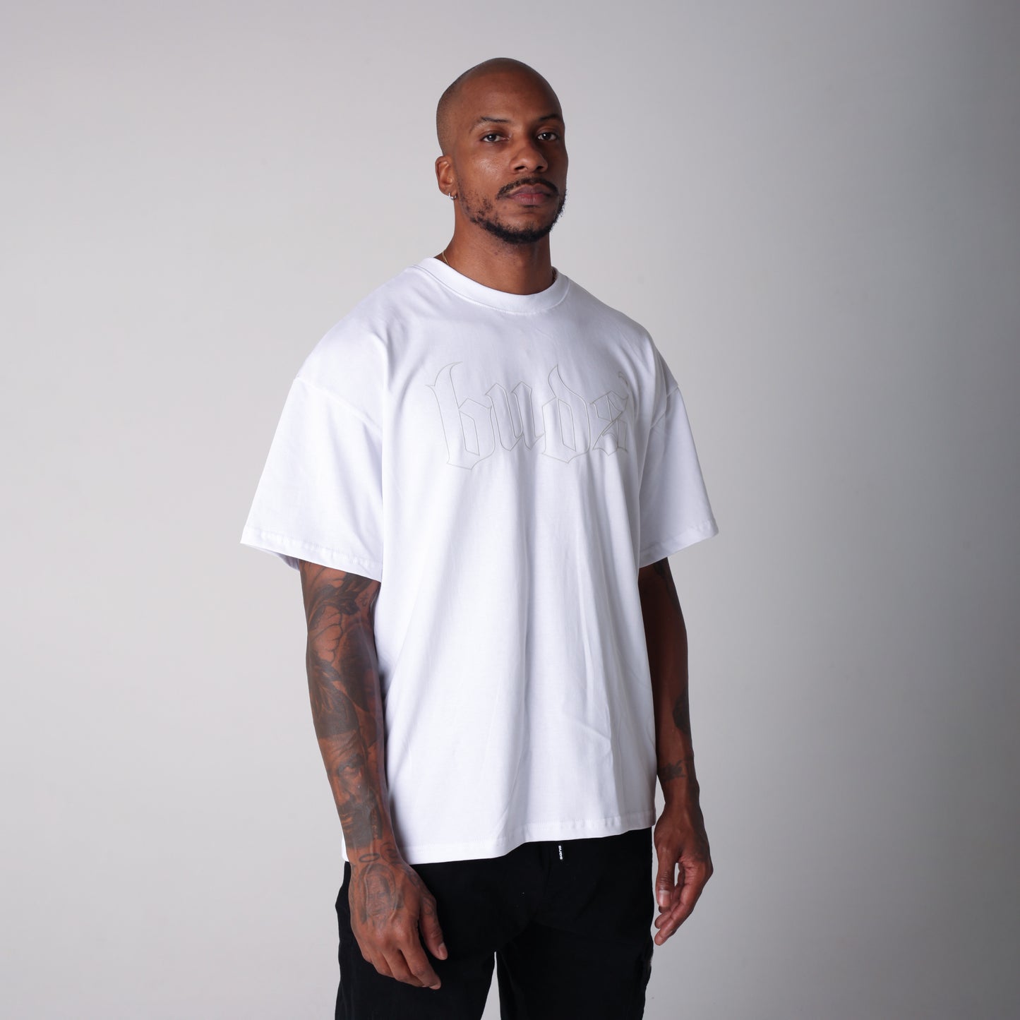 Camiseta Semi Oversize Hombre Blanca Alto Gramaje 250G