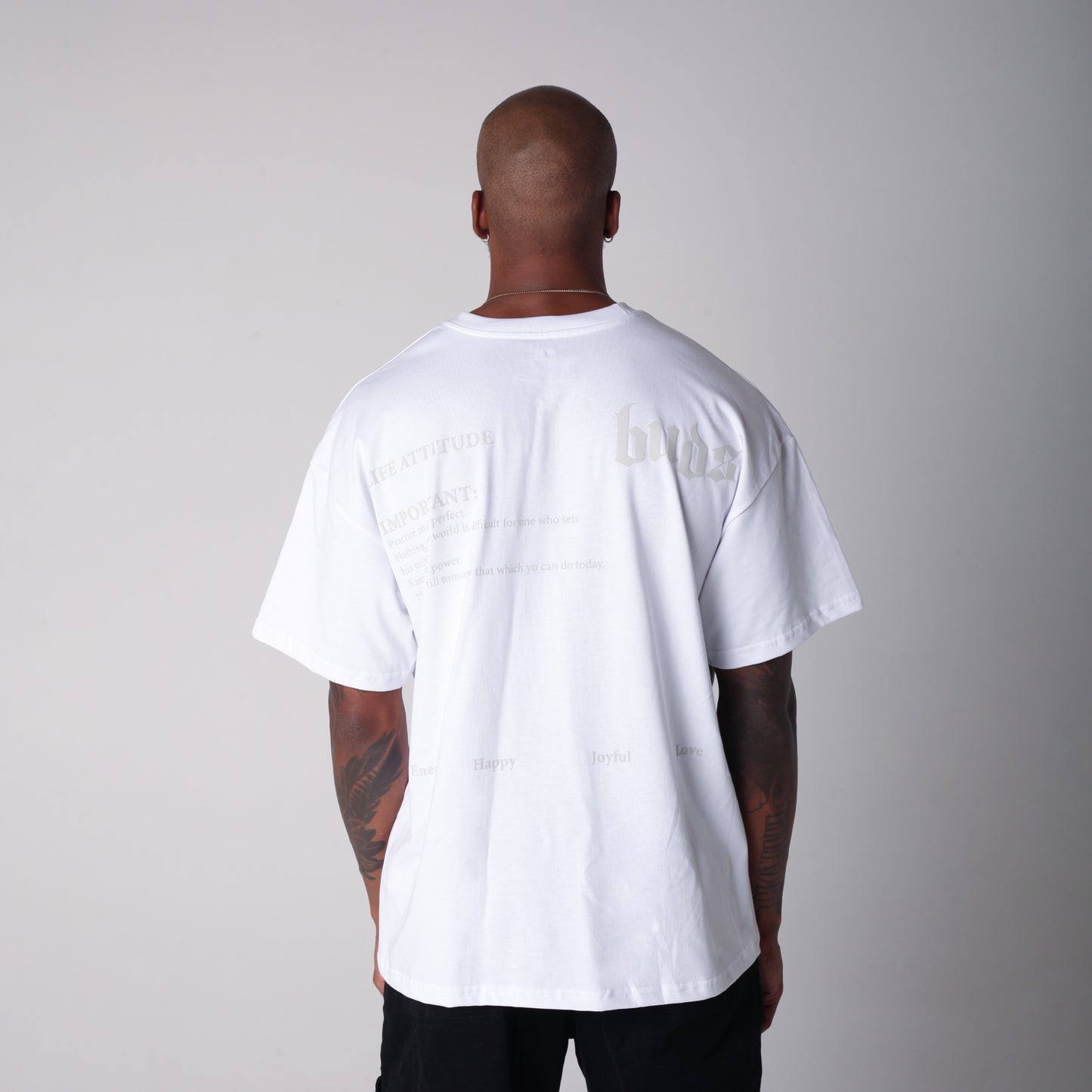 Camiseta Semi Oversize Hombre Blanca Alto Gramaje 250G