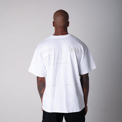 Camiseta Semi Oversize Hombre Blanca Alto Gramaje 250G