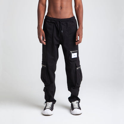 Pantalón Cargo Bota Recta Negro Buds