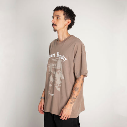 Camiseta Oversize Hombre Café Alto Gramaje 250G