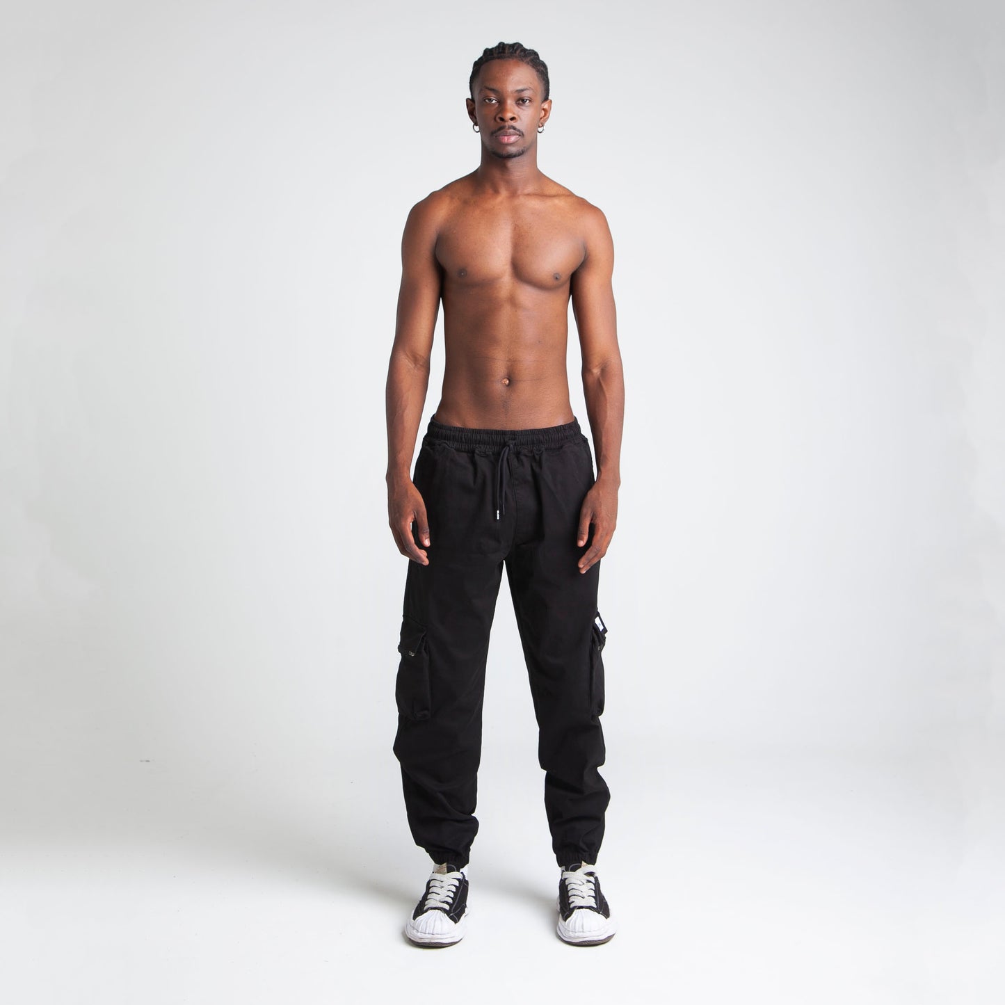 Pantalón Cargo Bota Resorte Negro Buds