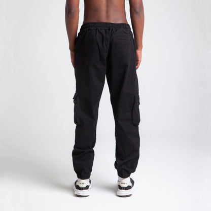 Pantalón Cargo Bota Resorte Negro Buds