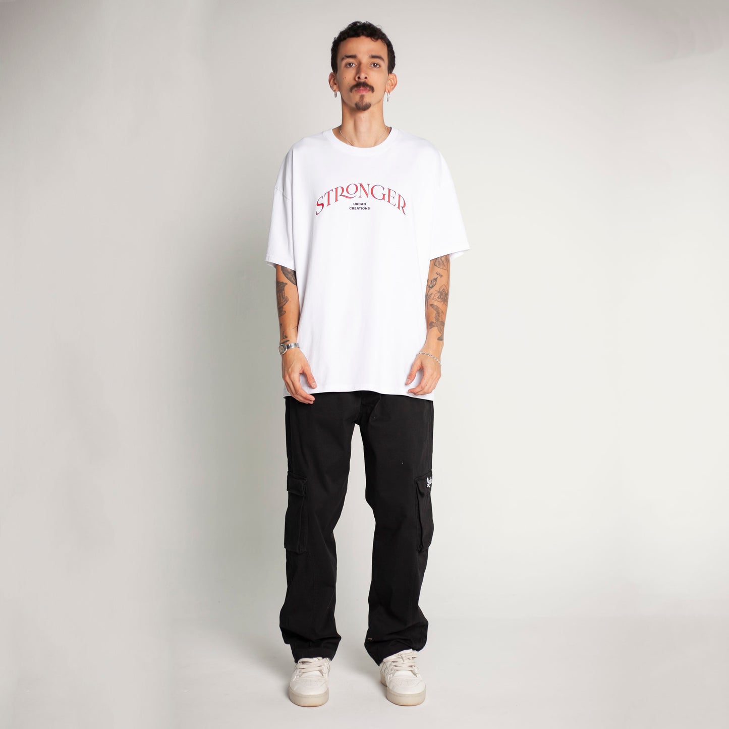 Camiseta Oversize Hombre Blanca Alto Gramaje 250G