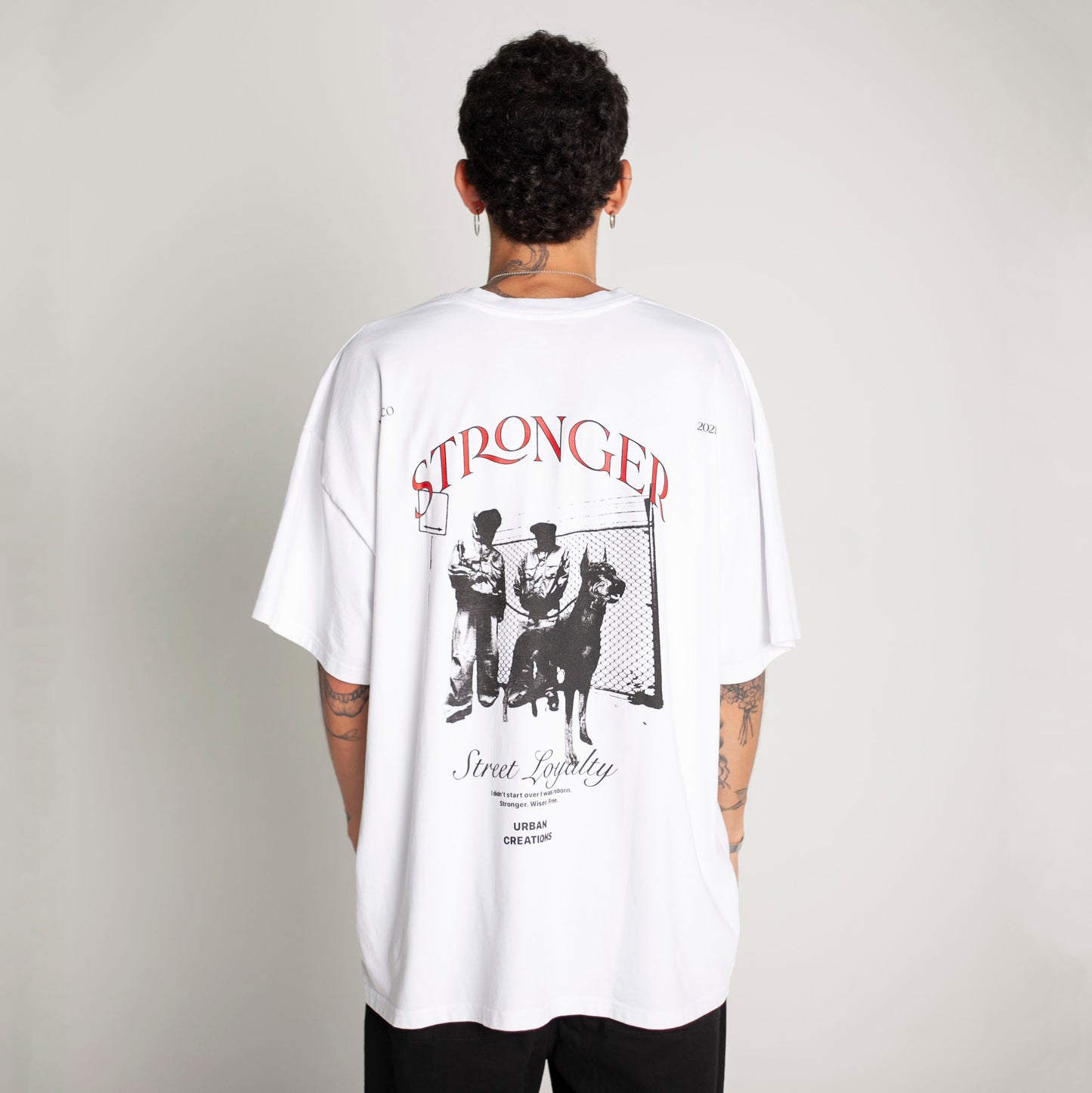 Camiseta Oversize Hombre Blanca Alto Gramaje 250G