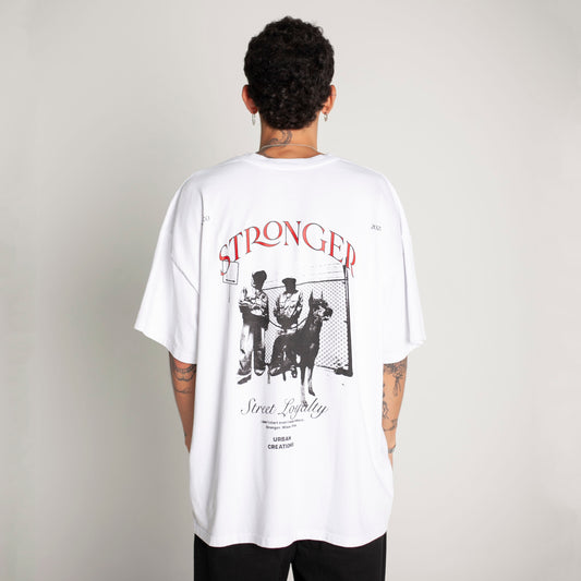 Camiseta Oversize Hombre Blanca Alto Gramaje 250G