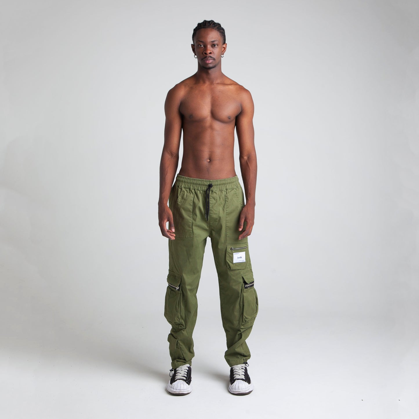 Pantalón Cargo Bota Recta Verde Buds