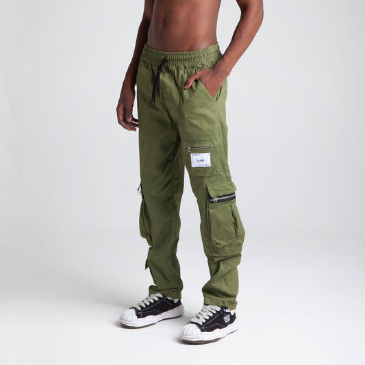 Pantalón Cargo Bota Recta Verde Buds