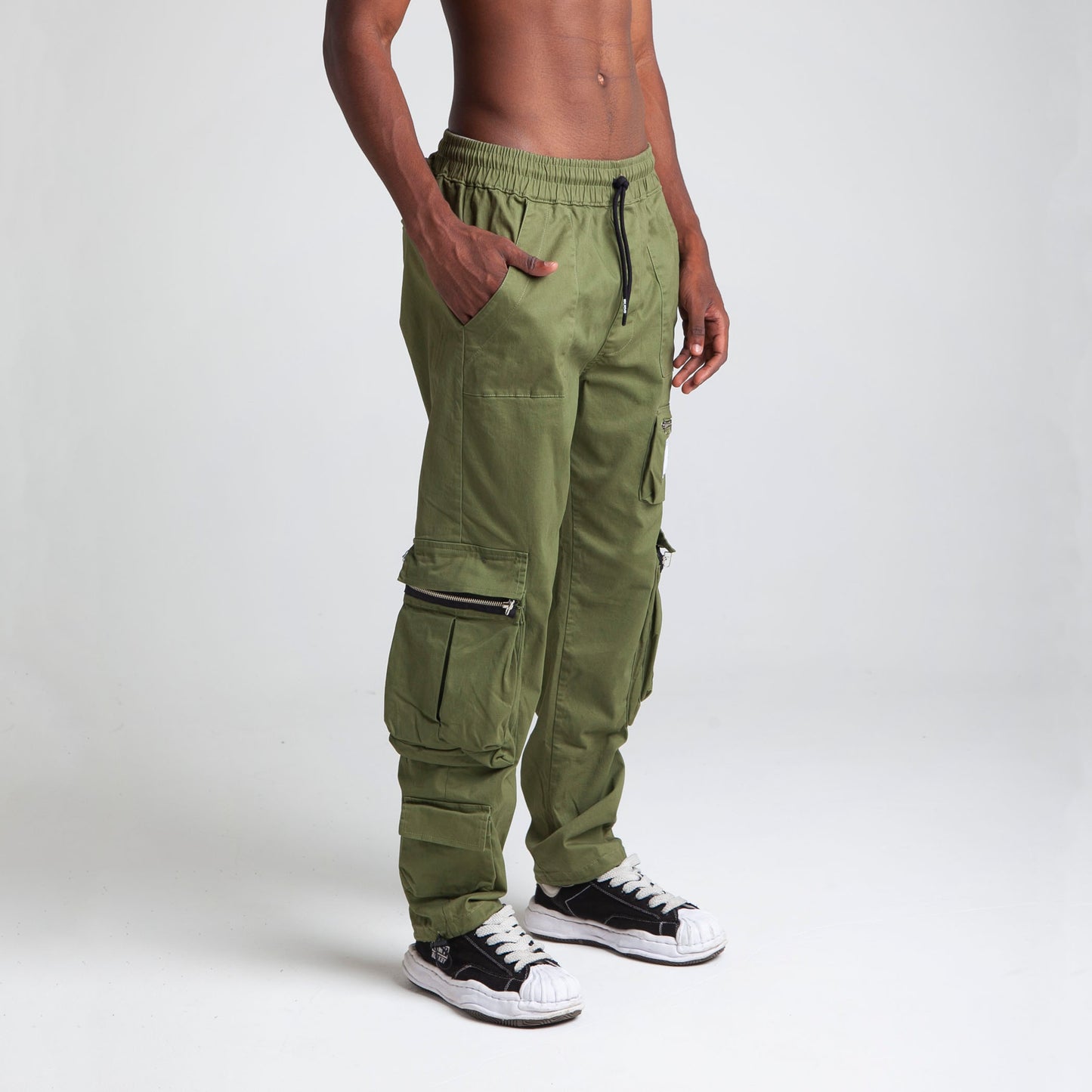 Pantalón Cargo Bota Recta Verde Buds