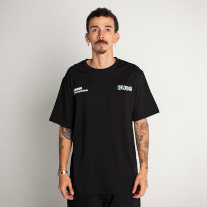 Camiseta Regular Fit Negra Buds