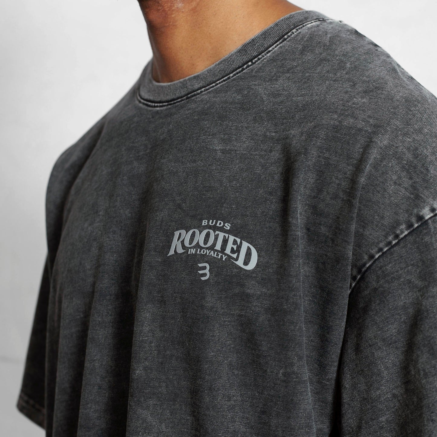 Camiseta Oversize Hombre Negra Acid Wash Alto Gramaje 250G