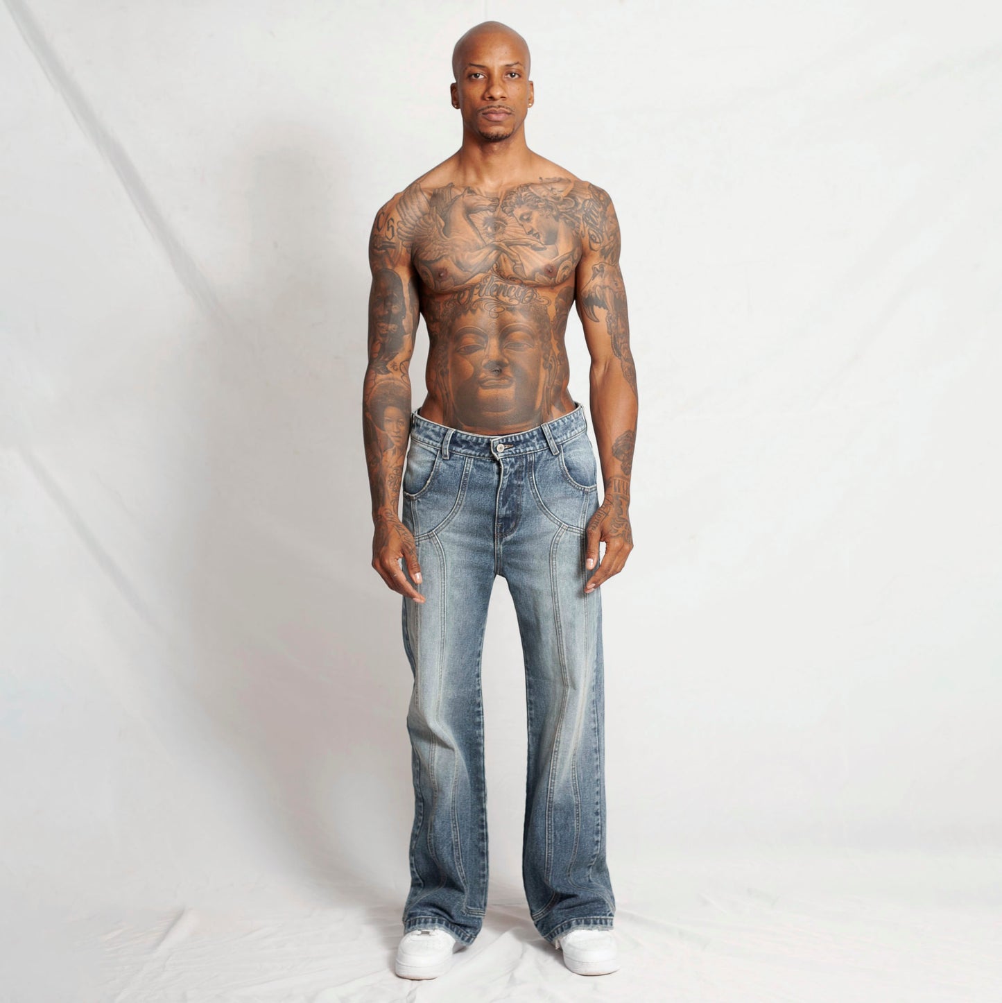 Jean Denim Flare Hombre Azul Buds