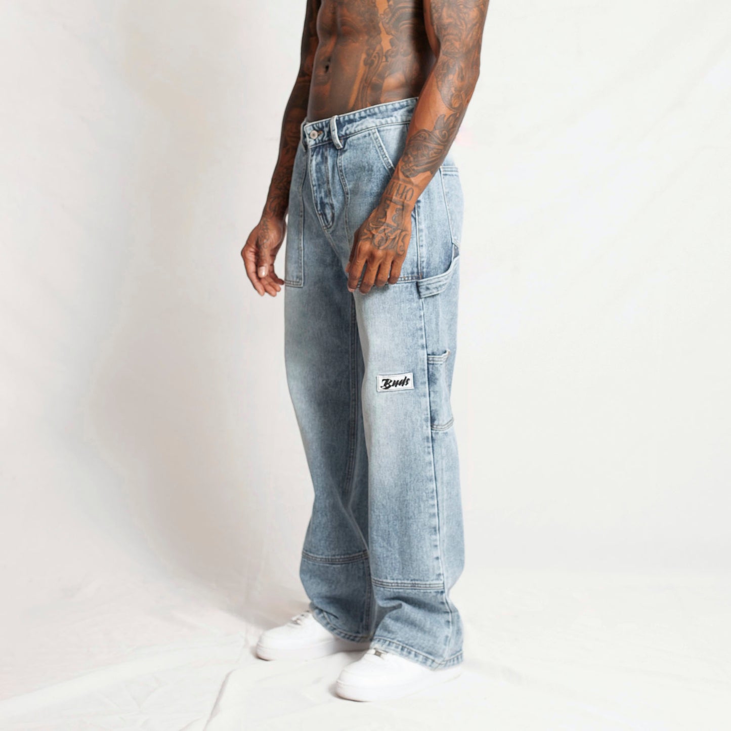 Jean Denim Flare Hombre Azul Claro Buds