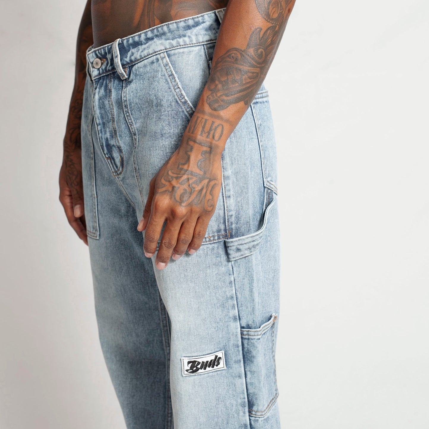 Jean Denim Flare Hombre Azul Claro Buds