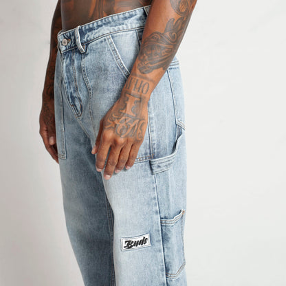 Jean Denim Flare Hombre Azul Claro Buds
