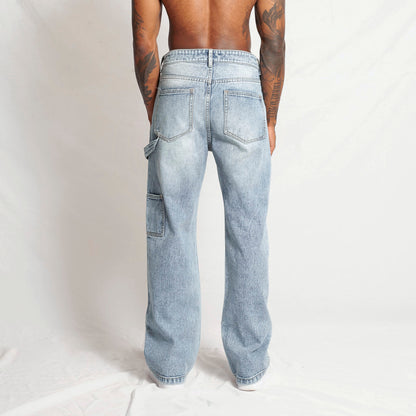 Jean Denim Flare Hombre Azul Claro Buds