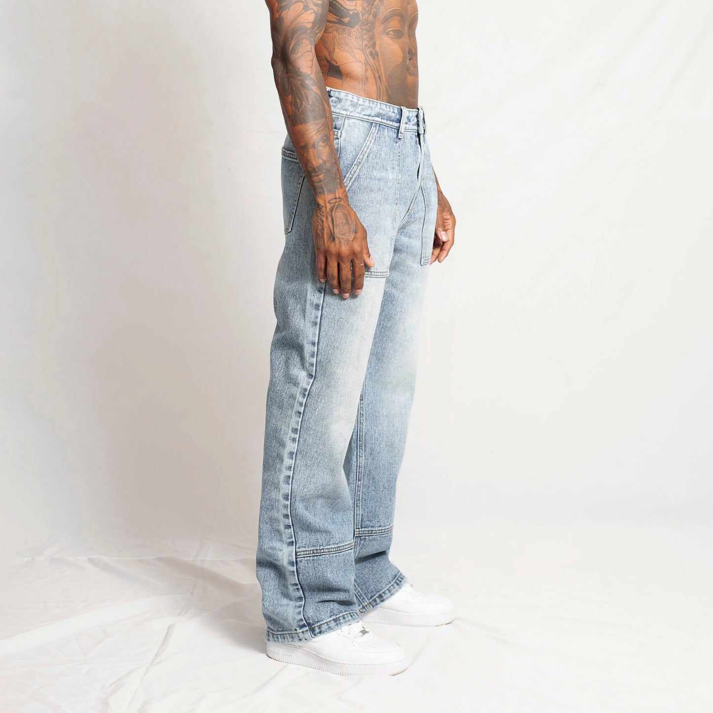 Jean Denim Flare Hombre Azul Claro Buds