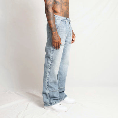 Jean Denim Flare Hombre Azul Claro Buds
