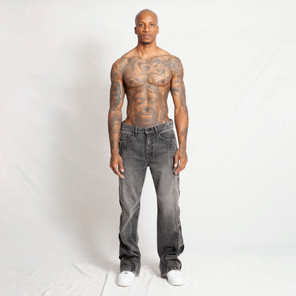 Jean Denim Flare Hombre Negro Buds