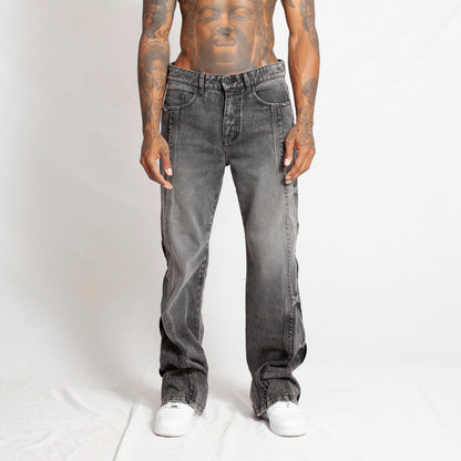 Jean Denim Flare Hombre Negro Buds