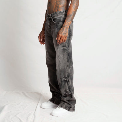 Jean Denim Flare Hombre Negro Buds