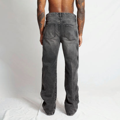 Jean Denim Flare Hombre Negro Buds