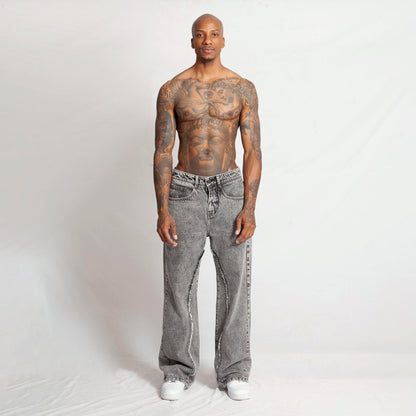 Jean Denim Baggy Hombre Gris Claro Buds