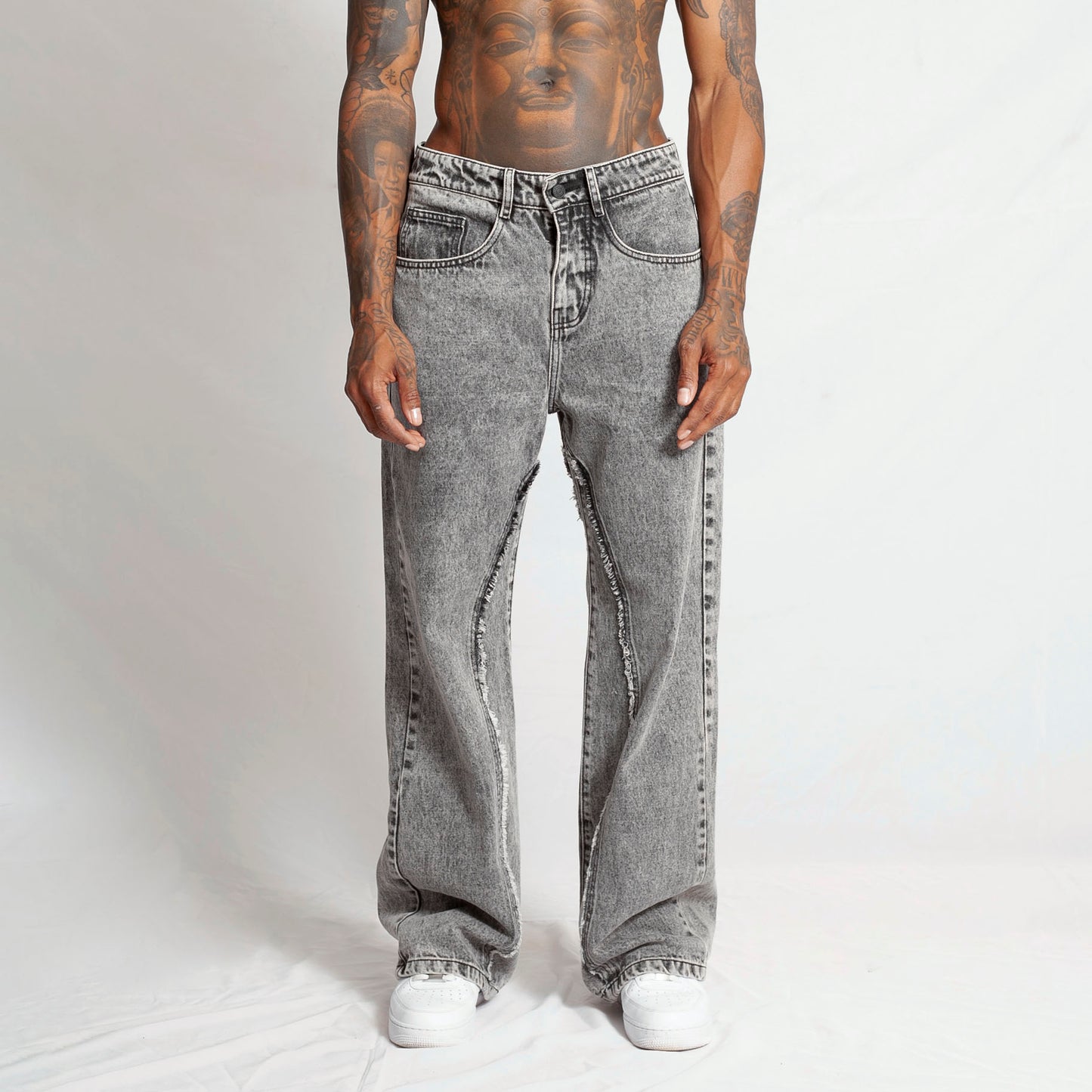 Jean Denim Baggy Hombre Gris Claro Buds