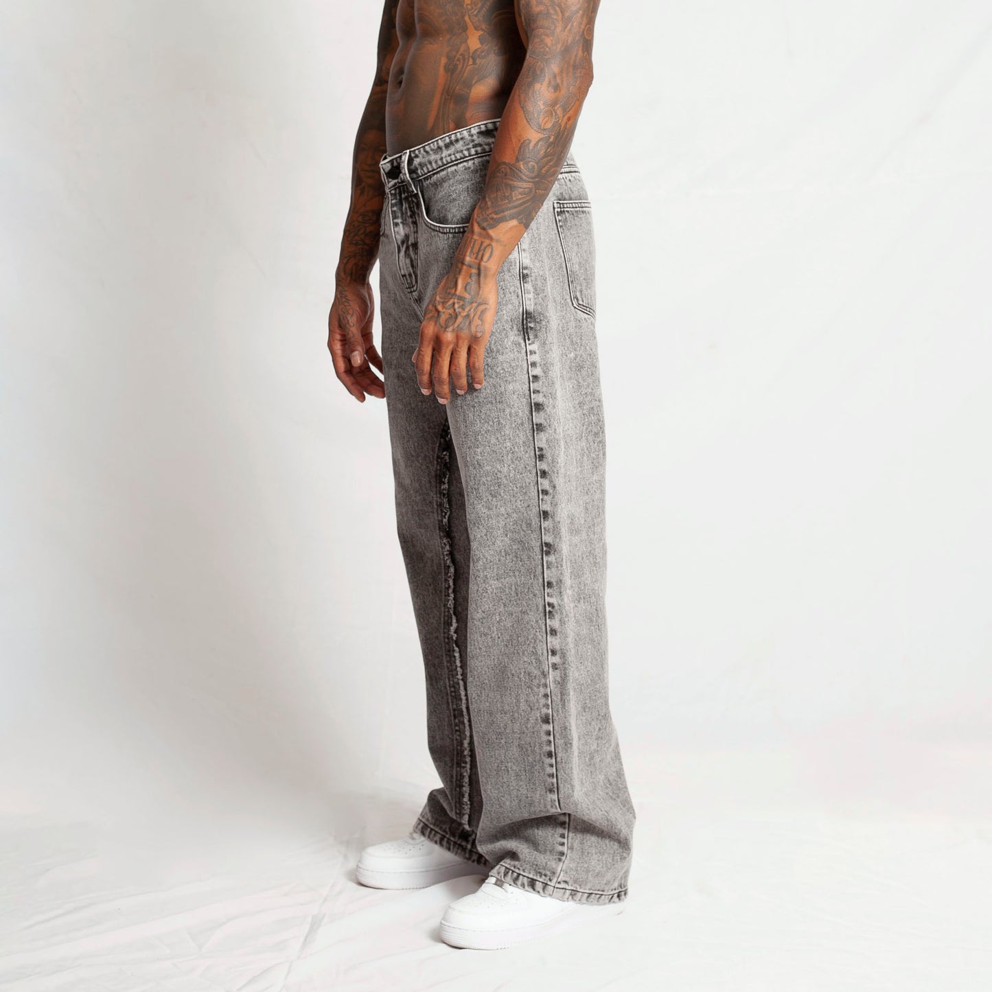 Jean Denim Baggy Hombre Gris Claro Buds