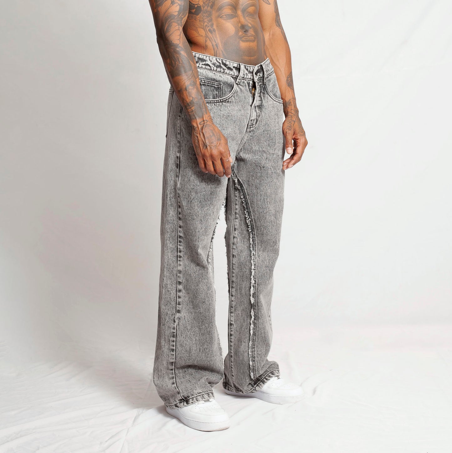 Jean Denim Baggy Hombre Gris Claro Buds