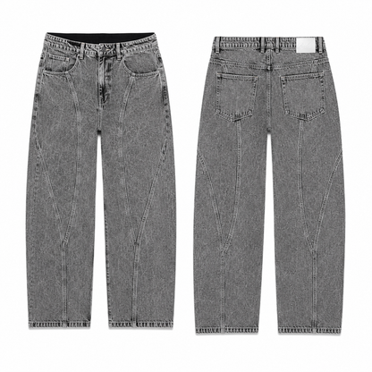 Jean Denim Flare Hombre Gris Claro Cortes Buds