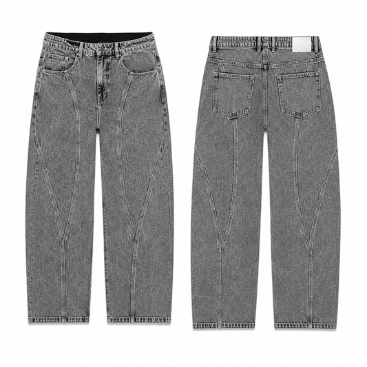 Jean Denim Flare Hombre Gris Claro Cortes Buds
