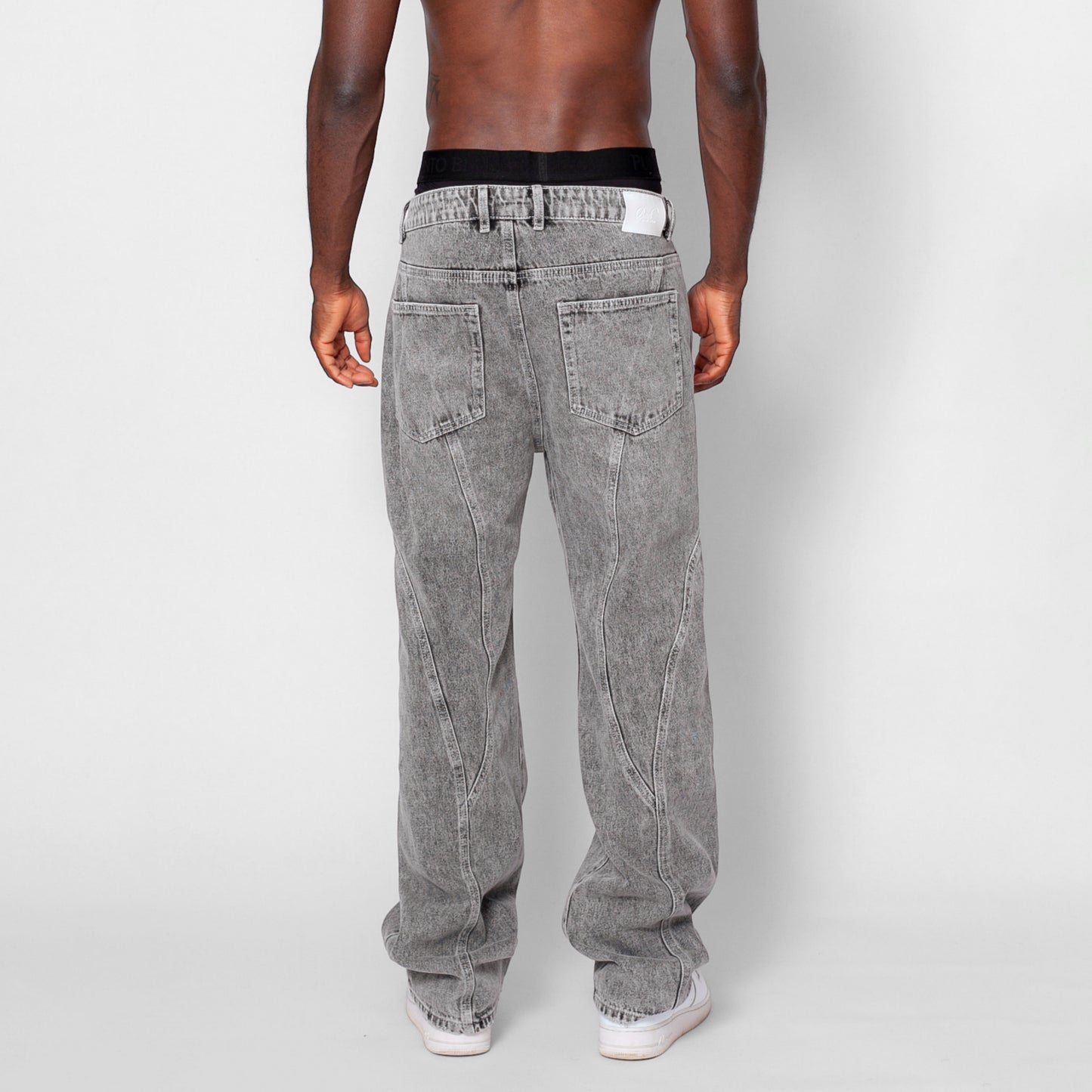 Jean Denim Flare Hombre Gris Claro Cortes Buds